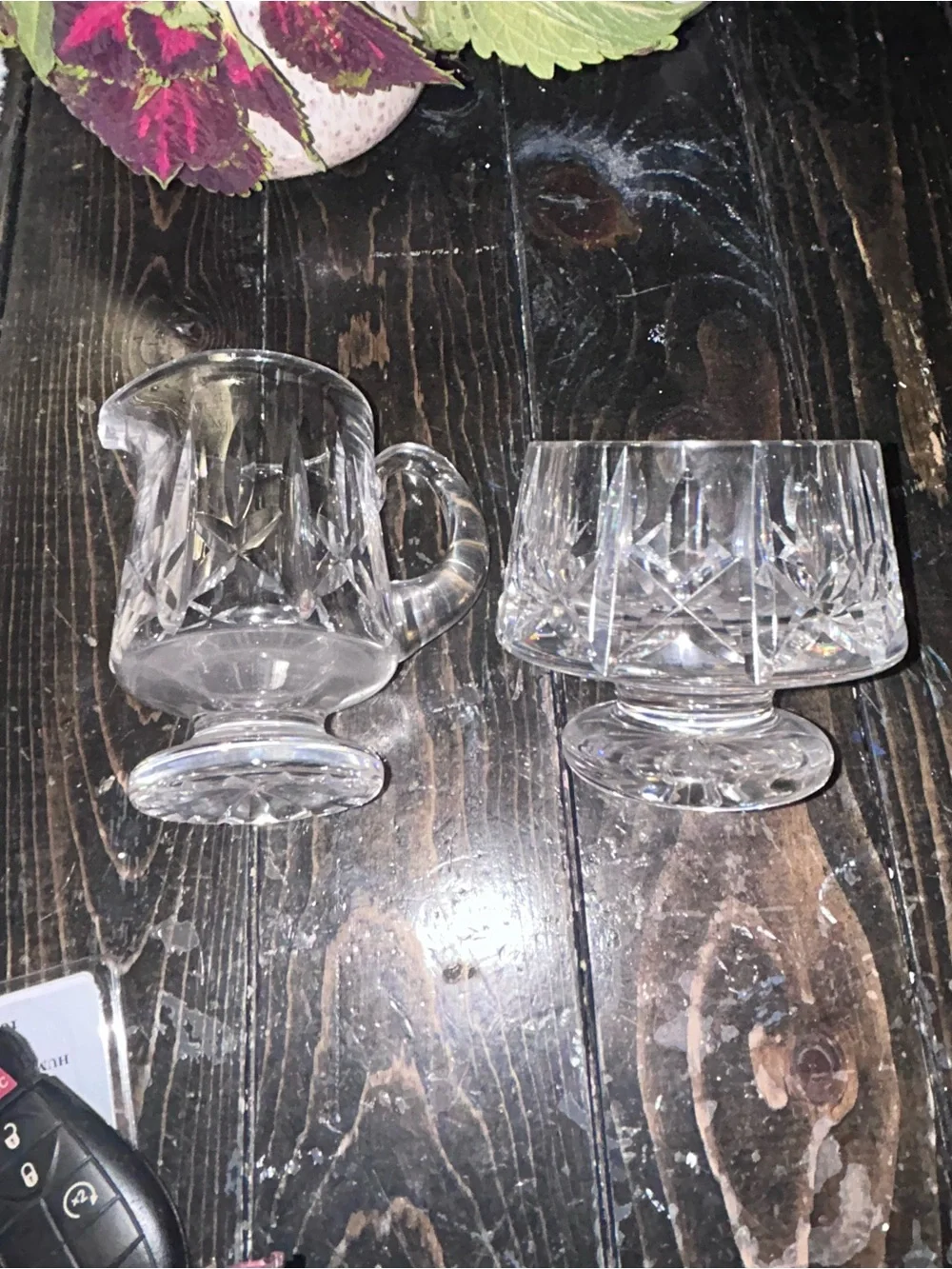 Vintage Crystal Creamer And Sugar Set Excellent Condition No Maker Mark